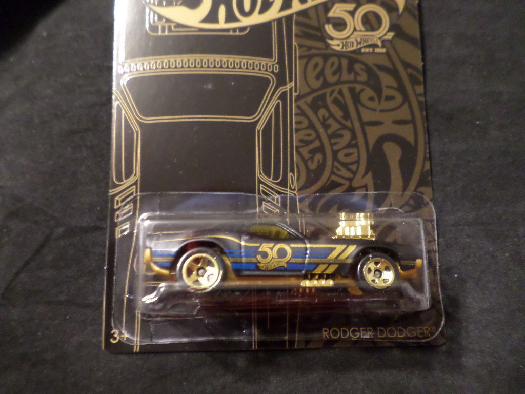 2018 HOT WHEELS 50TH ANNIVERSARY RODGER DODGER BLACK AND 2018 HOT WHEELS 50TH ANNIVERSARY RODGER DODGER BLACK AND