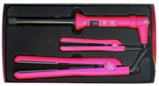PINK ESSENTIAL STYLING KIT HAIR STRAIGHTENER CURLER IRON BEST IRON FOR THE MONEY