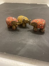 Resin Elephants set of 3 Animal Figurine Home or Office Decor Collection LD
