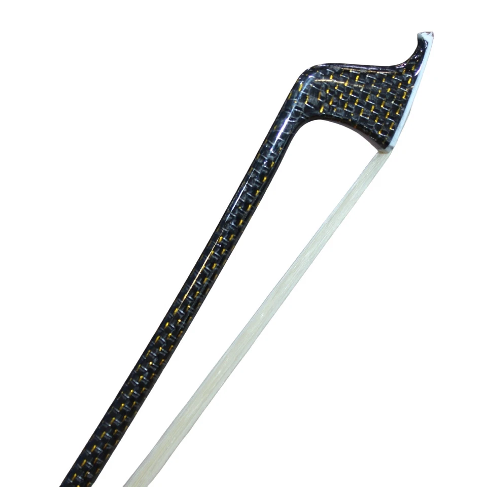 golden wire braided Carbon fiber cello bow with quality Mongolian Horsehair 1pcs - Image 3 of 4