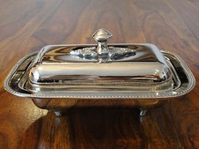 Butterdose Silber Luxus Antik Jugendstil Edelstahl Butter Dose Glas Schale Edel