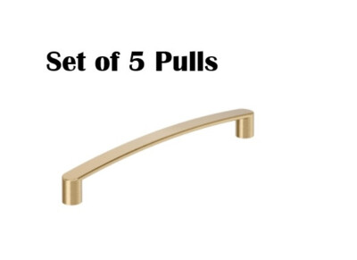 Amerock Rift 6-5/16 In C to C Handle Cabinet Pull Champagne Bronze Set of 5