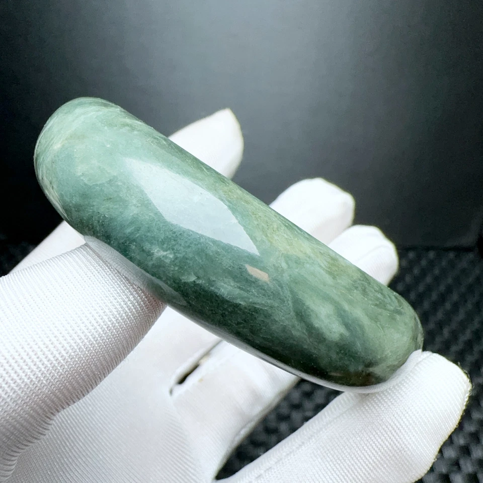 59.8mm Genuine Natural Green Seraphinite Crystal Gemstone Bangle Bracelet AAA - Image 2 of 4