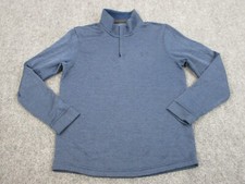 Under Armour Sweater Womens Medium Blue 1/4 Zip Casual Outdoors Logo Coldgear