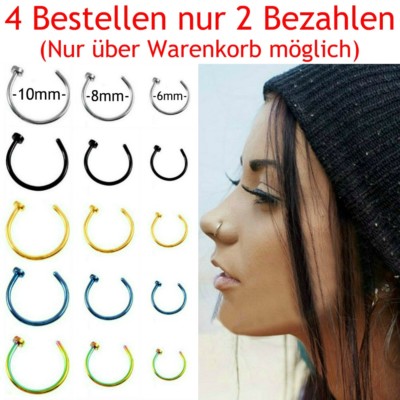 MODRSA Hufeisen-Piercing Set - 18G Chirurgenstahl Mit Zirkonia