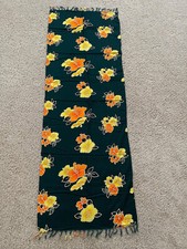 Pareo Sarong Bathing Suit Swimwear Cover Up Scarf Wrap Floral Orange Yellow