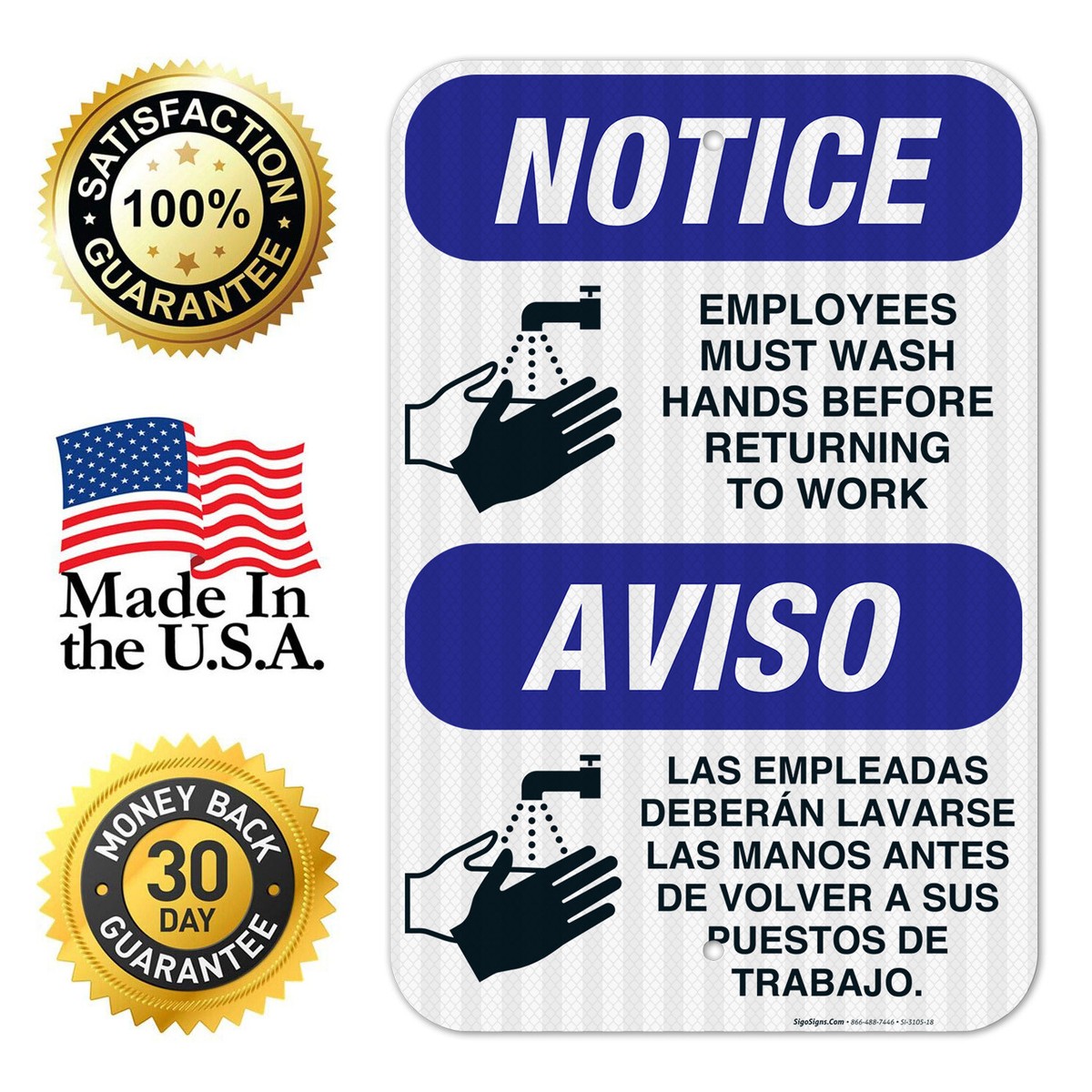 Bilingual Wash Hands Sign