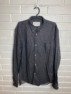 Our Legacy Denim Button Mens Shirt Size 52 Rare Luxury