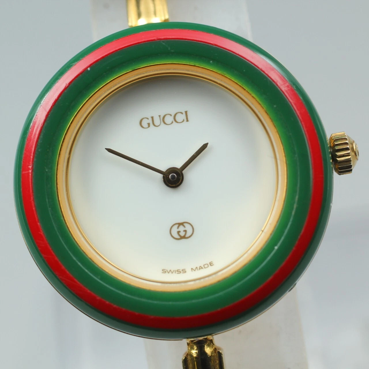[Presque comme neuve] Montre pour femme Gucci lunette à changement 1100 L Sherry Line à quartz 145 150 mm