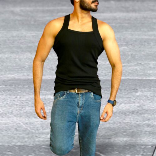 Men's Designer Cut Vest - Slim Fit A Shirt Undershirt Moisture Wicking - S-2XL - Picture 1 of 14