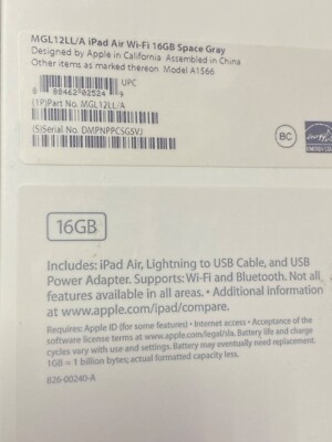 Apple iPad Air 2 A1566 16 GB, Wi-Fi, 9.7 in - Space Gray for sale