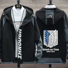 Attack on Titan Women Men Cosplay Long Sleeve Hoodie Zip Coat Jacket Z25