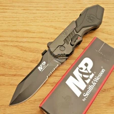 Smith & Wesson Assisted Folding Knife 4034 Steel Blade Aluminum/Rubber Handle