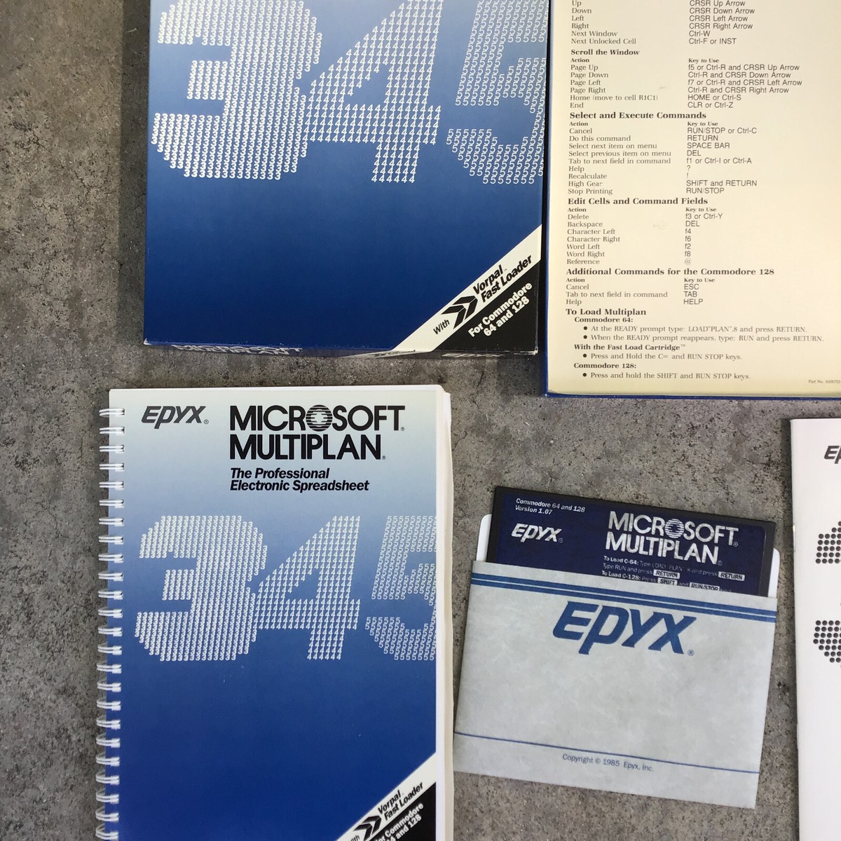 Vintage Epyx Microsoft Multiplan Software For Commodore 64 & 128