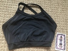 NEW Lexi Luu Black Crop Dance Cheer Top X-Large CXL 12-14