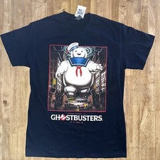 Ghostbusters Stay Puft Marshmallow Man Black Cotton T-shirt Size Medium New