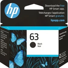 HP 63 Black Original Ink Cartridge, ~170 pages, F6U62AN#140