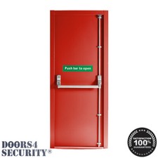 FIRE EXIT DOOR WITH 2 POINT PANIC BAR HEAVY DUTY TRAFFIC RED RAL3020