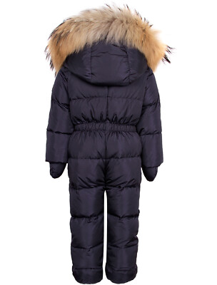 IL GUFO Daunen Schneeanzug Overall in marineblau* Fellkapuze