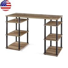Computer Desk 6 shelves Home Offices Dens Living Rooms Family Rooms Rustic Brown