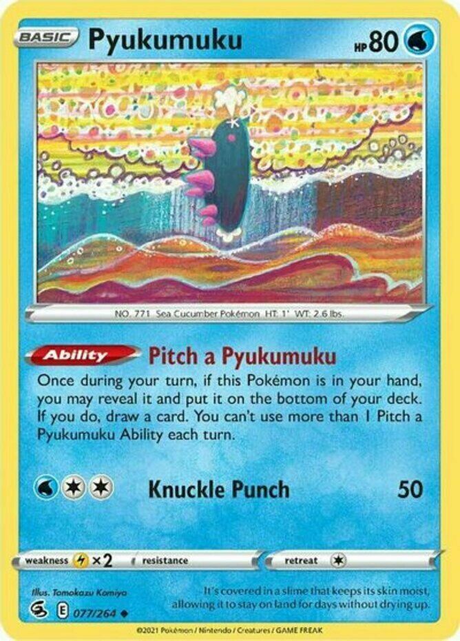 Pokemon - 4x Pyukumuku - 077/264 - Fusion Strike - NM/M -New
