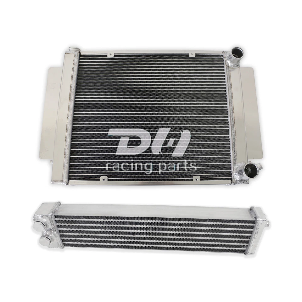 Nuevo radiador y enfriador de aceite de aluminio de 3 filas para Mazda RX2 RX3 RX4 RX5 RX7 con tubo de calefacción MT Foto 3 de 4