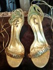 Anna Cute Strap Gold Heels Size 7 — photo 1