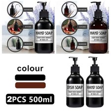 2Pcs 16oz Empty Soap Dispenser For Shampoo Conditioner Pump Bottle with 6 Labels