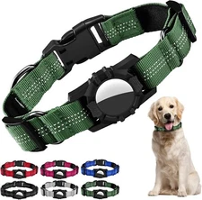 Dog Collar for Airtag, Reflective Adjustable Pet Collar for Apple AirTag