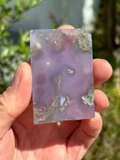 46.5 grams of Moss Agate Stunning rare Mauve slice sheet 65x43x7mm Eo-644