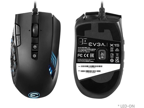 EVGA X15 MMO Gaming Mouse, 8k, Wired, Black, Customizable, 16,000 DPI, 5 Profile - Picture 10 of 12