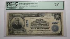 $10 1902 Red Bank New Jersey NJ National Currency Bank Note Bill #2257 VF20 PCGS