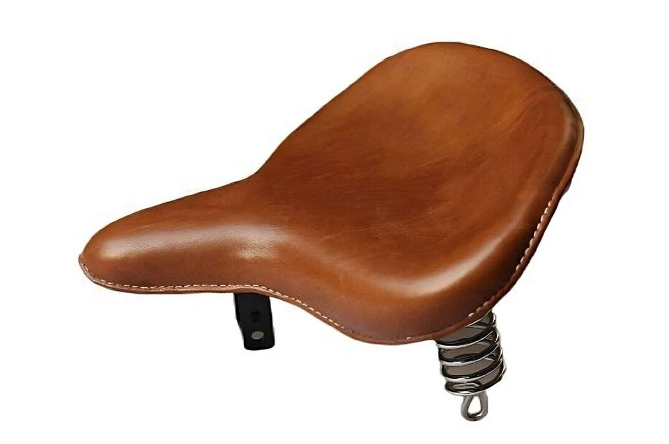 适用于 Royal Enfield Standard Machismo Harley Style Low Rider Solo 座椅 棕色 — 第 4/4 张图片