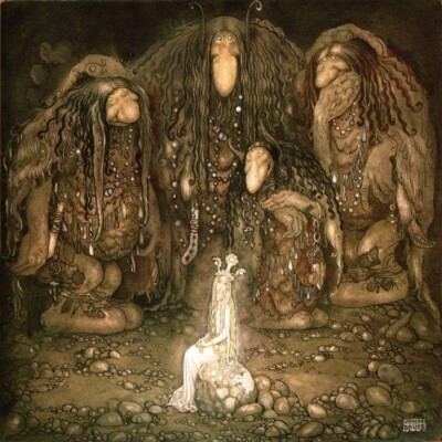 Among Gnomes and Trolls John Bauer c1911 Swedish Fairy Tale Art