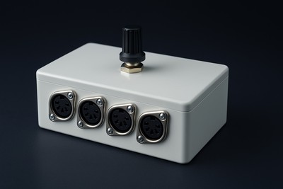 Midi Switcher MSWITQUAD Desktop, 4-fach, robuste ABS-Box, High Q Switch