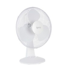 Desk Fan, 16 Inch, 3 Speed, White, Igenix DF1610 **Damaged Box**