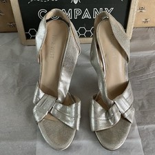 Nine West Women’s FirecrackerSilver leather Strappy Evening Heels- Size 7 M