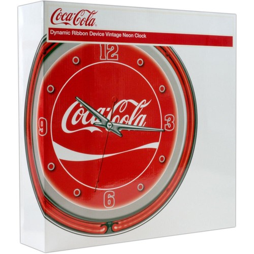 Chrome Double Ring Neon Clock, 14" - Retro Wall Decor, Vintage Style, Home Ba... - Picture 4 of 4