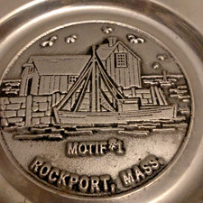 Vintage Wilton Pewter Plate Motif #1 Rockport Massachusetts Rare! Made in USA