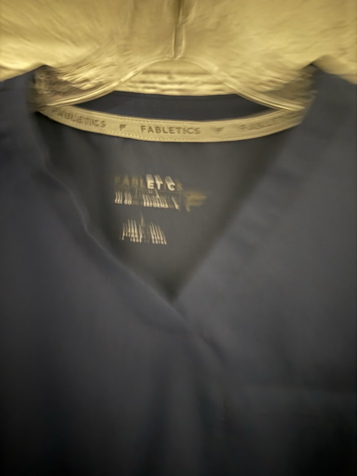 Fabletics Solid Navy Blue V-Neck Scrub Top EUC Wo… - image 2