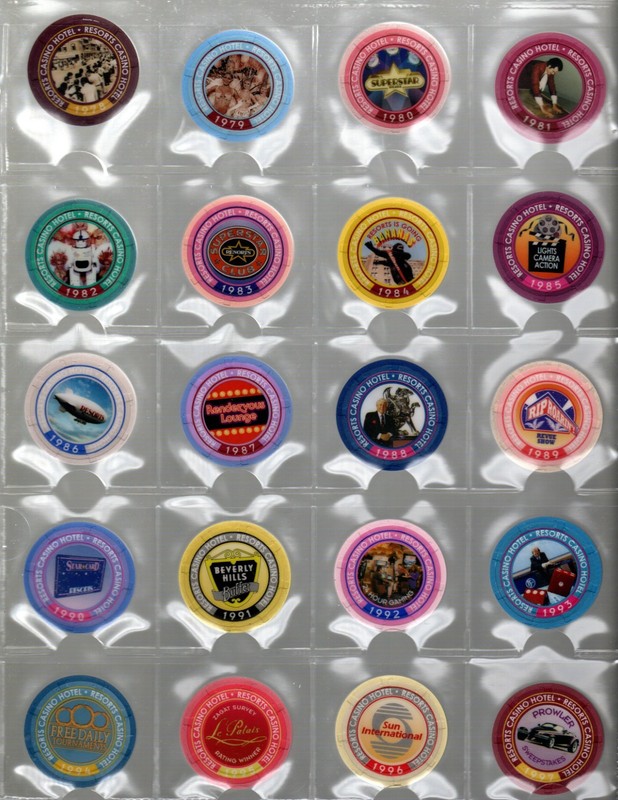SET OF 20-RESORTS CASINO WHERE IT ALL BEGAN 1978-1997 ATLANTIC CITY CASINO CHIPS
