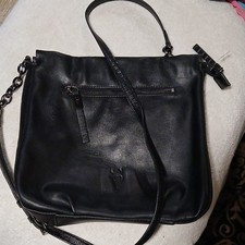 Women s Black Medium Crossbody Bag Zip Closure Detachable Strap Inner Pockets