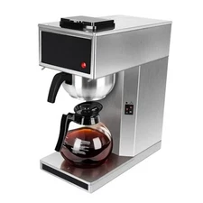  12-Cup Pourover Commercial Coffee Maker Brewer with Glass Carafe and Warmers- 