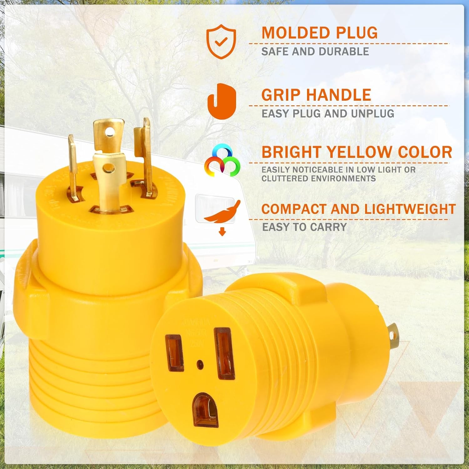 Kanayu Generator to Welder Adapter Compatible with NEMA L14-30P to 6-50R 30 Amp 