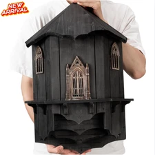 Extra Large Wooden Castle Bat Houses for Outside Bat Box Outdoors Four Chamber
