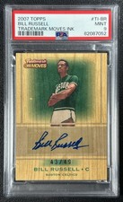 BILL RUSSELL PSA 9 2007-08 TOPPS TRADEMARK MOVES #TI-BR INK AUTO 43/49 CELTICS