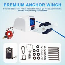 45lb Electric Anchor Winch 12V Wireless Remote 100ft Rope Saltwater Boat Lift