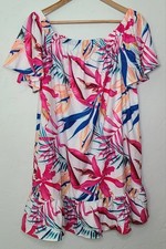 SHEIN Women's Floral Tropical Off Shoulder Flutter Sleeve Mini Dress Size Large