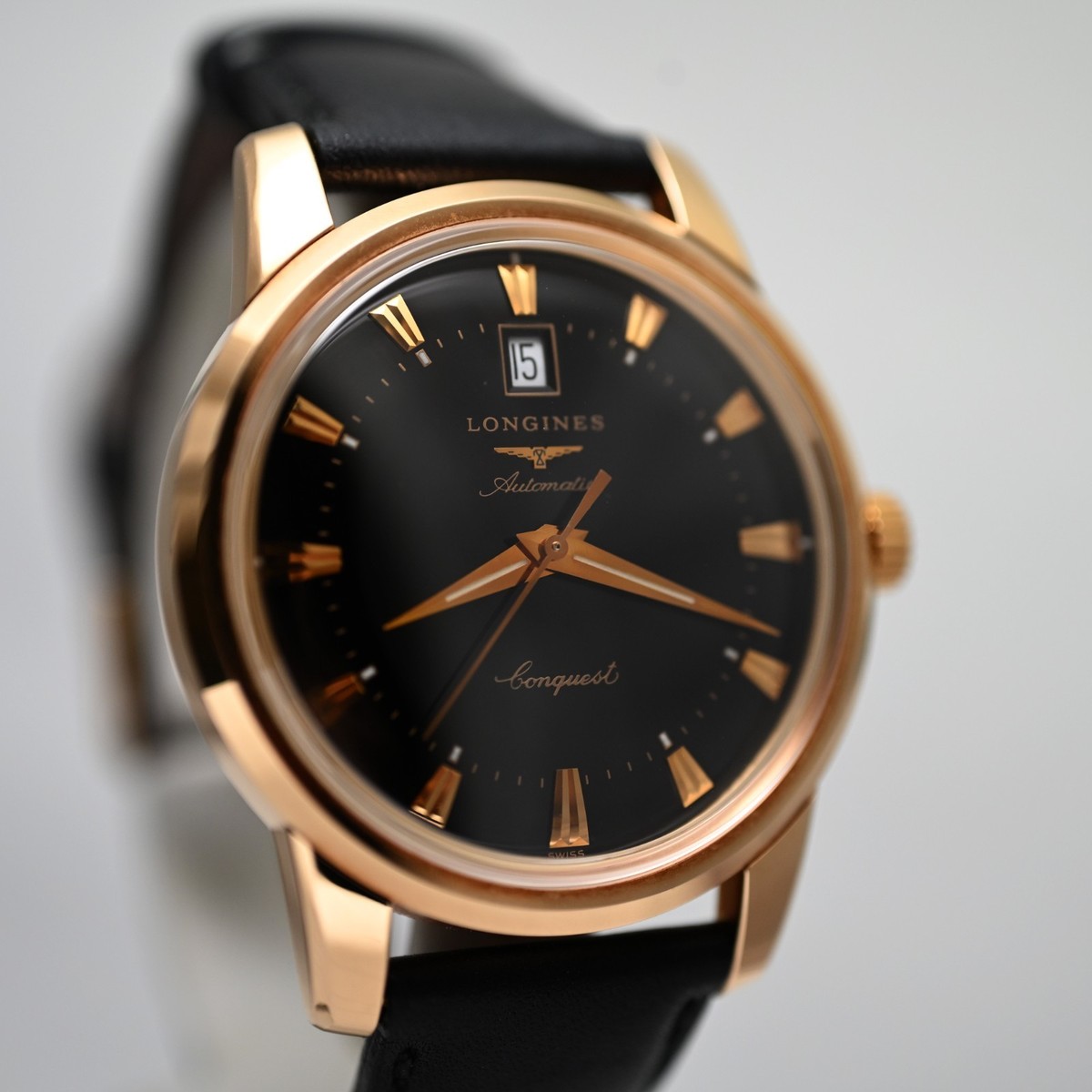 LONGINES CONQUEST L1.645.8 40MM 18K GOLD AUTOMATIC MENS WATCH | eBay