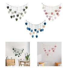 Tenture Murale En Macramé avec Motifs de Feuilles, Décoration pour Chambre